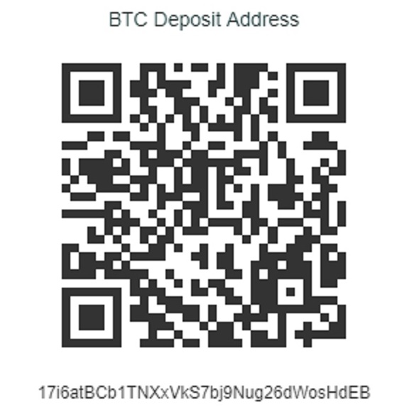 BitCoin (BTC) Deposit Address Code